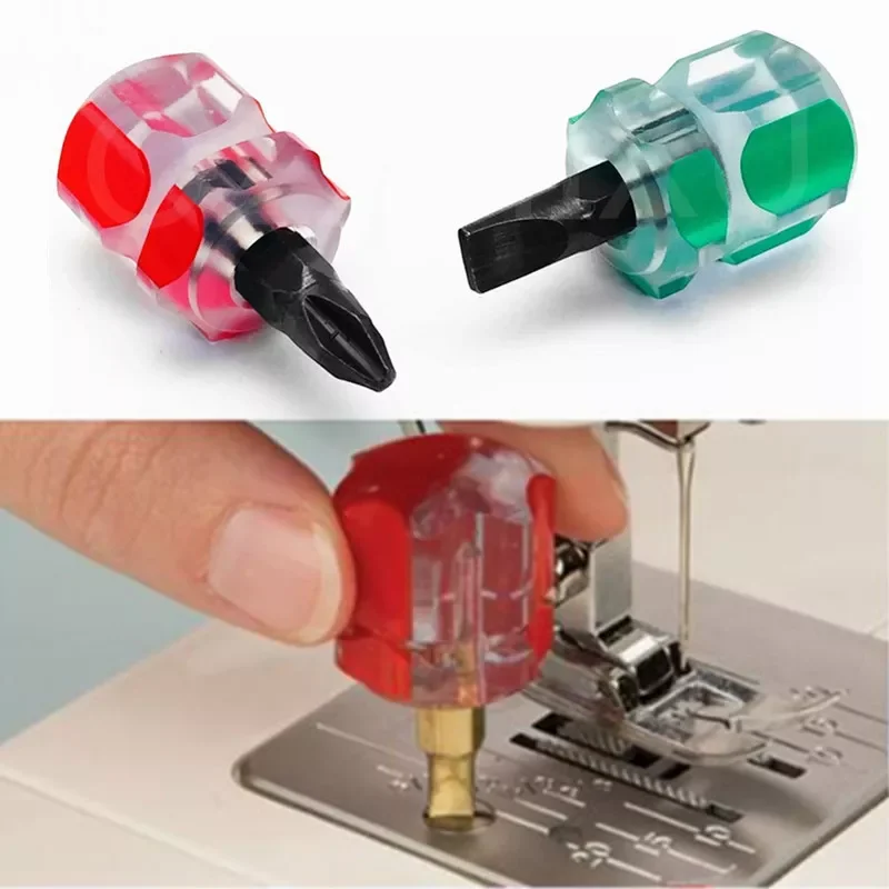 

1PC Sewing Machine Screwdriver Kit Mini Short Screwdriver Portable Radish Head Needle Plate Screwdriver Repair Sewing Tools