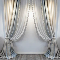 french luxury curtains for living room high end atmospheric bedroom bay window silk pattern high precision lace gauze curtain