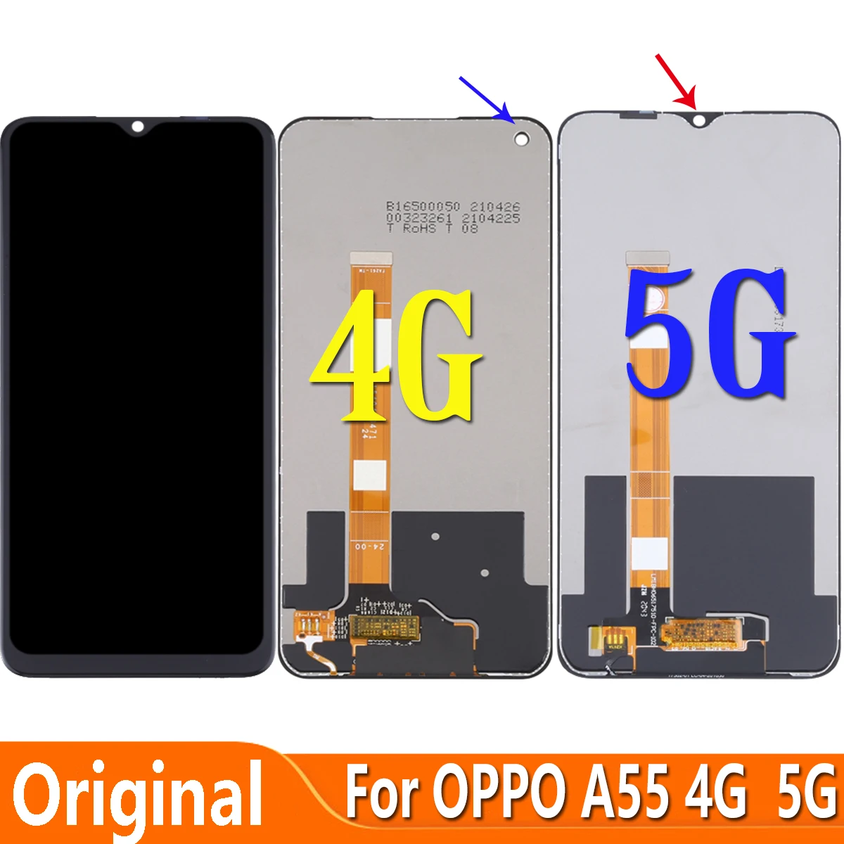 Оригинальный дисплей для OPPO A55 CPH2325 PEMM00 PEMM20 PEMT00 PEMT20, детали ЖК-дисплея, 4G