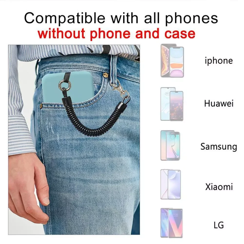 

Mobile Phone Anti-theft Lanyard Set Adjustable Neck Universal Case Holder Belts Sling Rope Holder Lanyard Strap Silicone Co E7V1