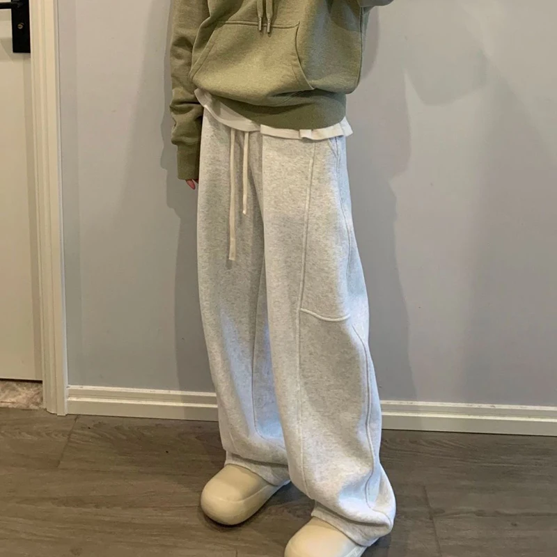 Зимние хлопковые толстые спортивные штаны для женщин с высокой талией корейские