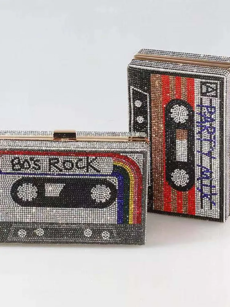 

Vintage tape diamond bag party evening bag portable fashion women's bag