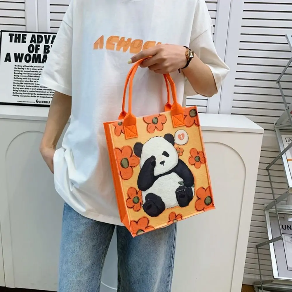 Портативная повседневная портативная фетровая сумка с пандой подарочная