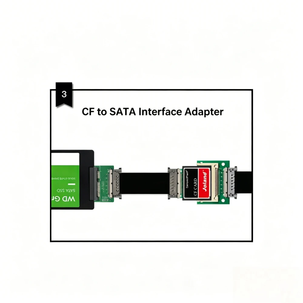 Фото Кабель-адаптер для 2,5-дюймовых HDD/SSD CF в SATA, переходник для карт Compact Flash CF на 7+15-контактный SATA, карта-конвертер для жестких дисков №4