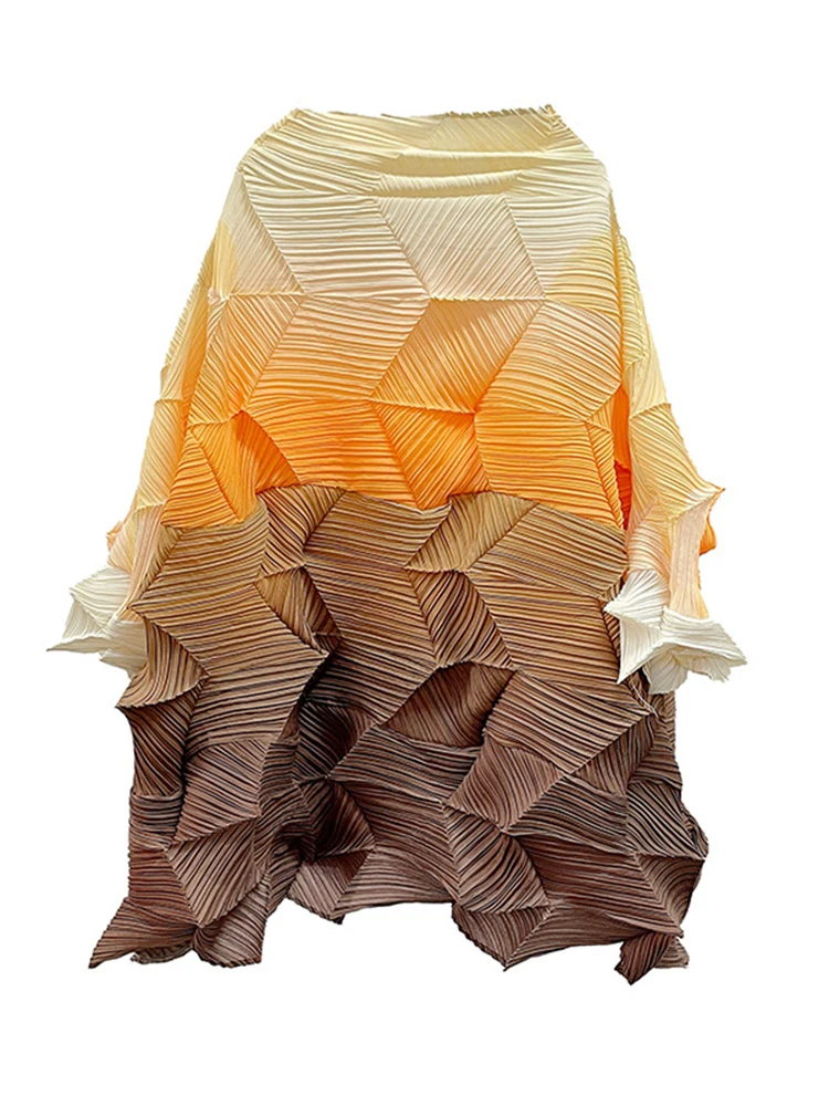 LANMREM плиссированные градиентные рубашки для женщин 2022 осень и лето новый цветной