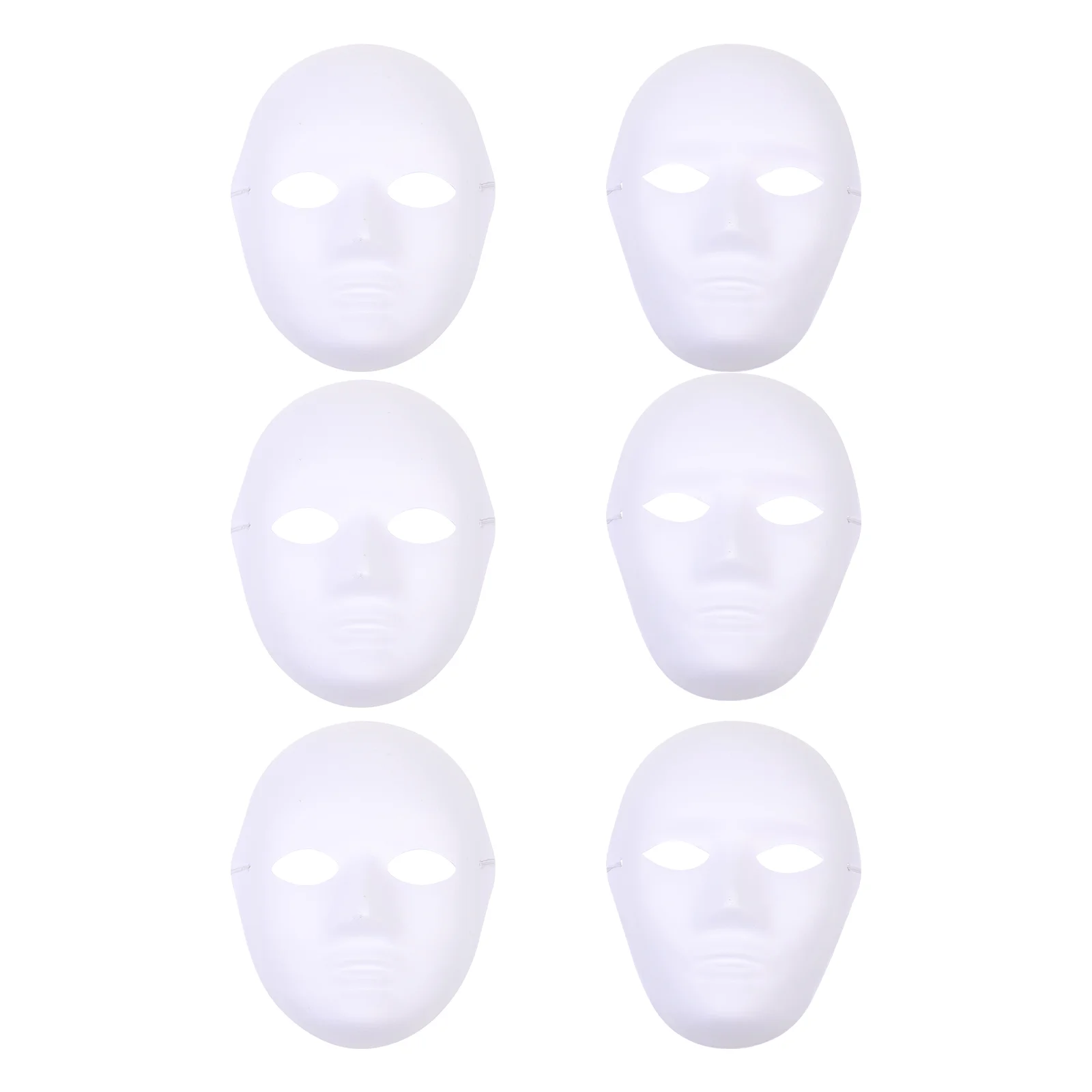 

6Pcs DIY Full Paintable Paper Opera Masquerade White Plain Costume for Mardi Gras Masquerade Dance Party