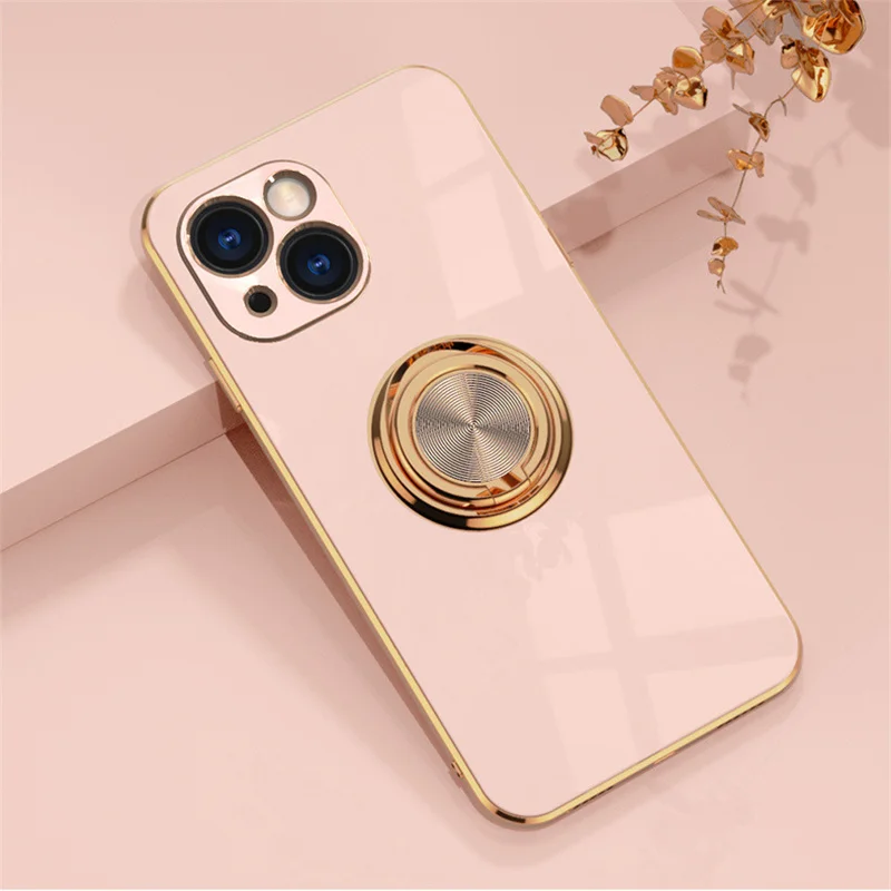 

Luxury Plating Magnetic Rings Phone Case For iPhone 11 12 13 Pro Max Mini X XR 7 8 Plus SE 2022 Shockproof Covers with Holder