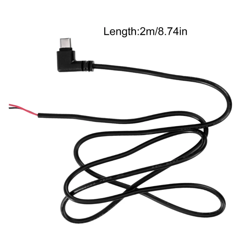 Мужской тип C до 2-контактный удлинитель USB Pigtail кабель питания Линия 22AWG