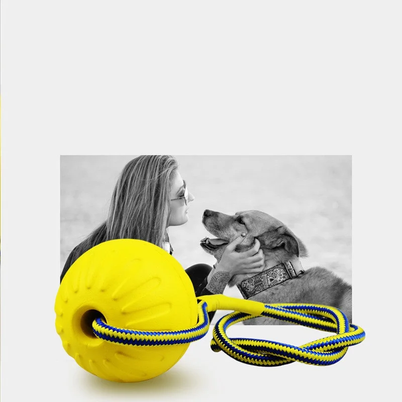 

Pet Toys Strap Ball Interactive Dog Toy Dog Training Chew Teeth Cleaning Indestructible Solid Strap EVA Bouncy Ball Pet Supplies