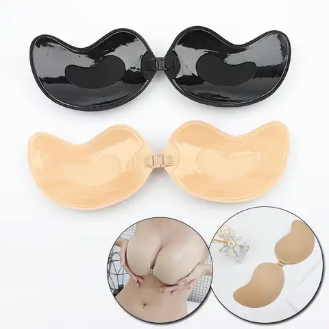Women Silicone Gel Invisible Bras Self-Adhesive Push Up Bras Breast Lift Invisible Underwear Strapless Backless Breathable