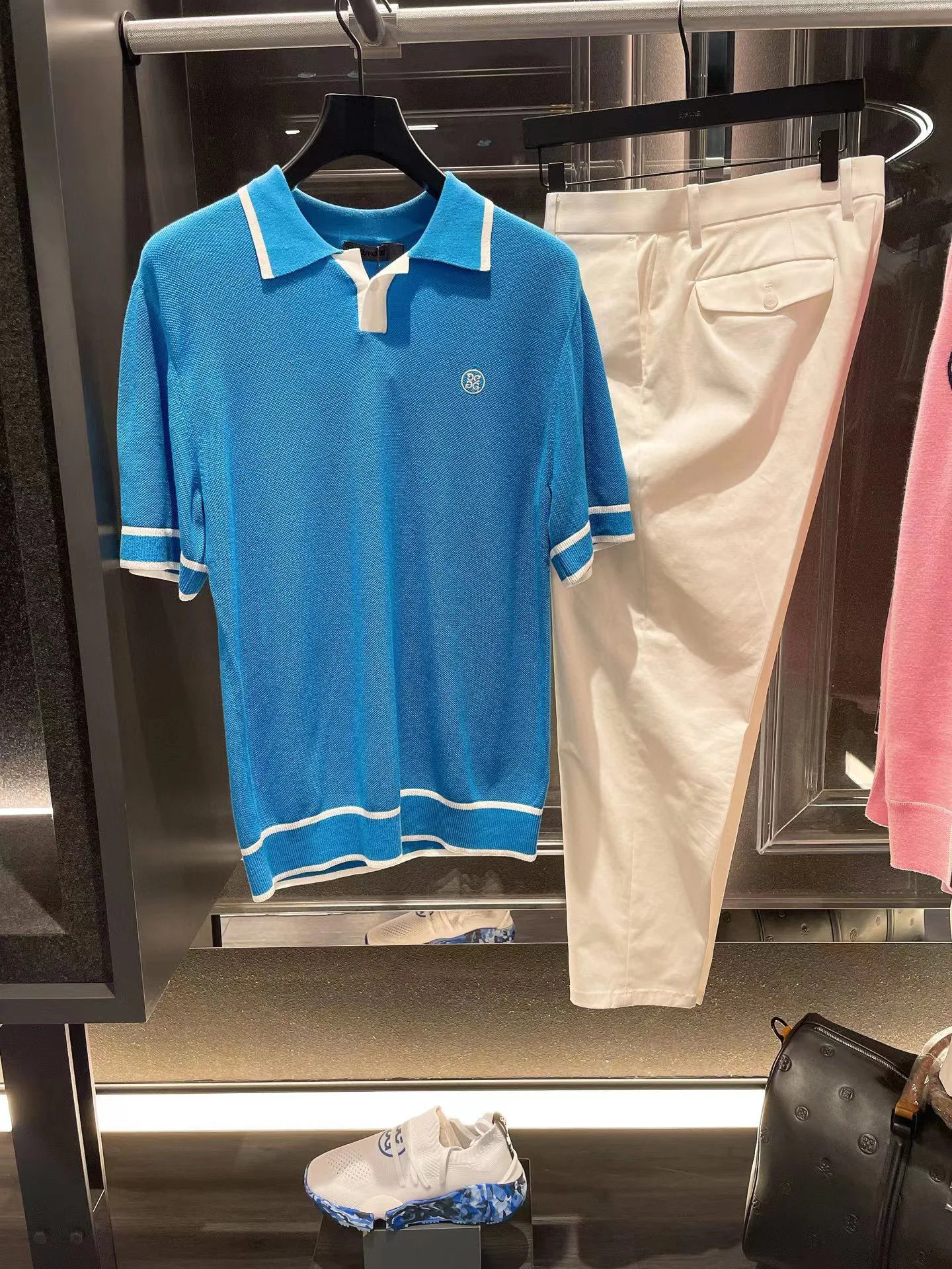 New summer golf short-sleeved knit men's golf suit stretch fashion design sports golf suit knit shirt shirt outdoor leisure