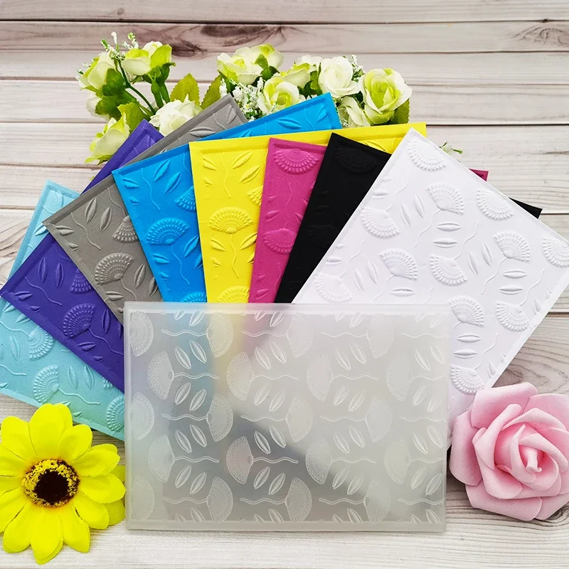 Тисненая папка с текстурой 3-d-Необычные цветы для ручной работы кирпичная стена