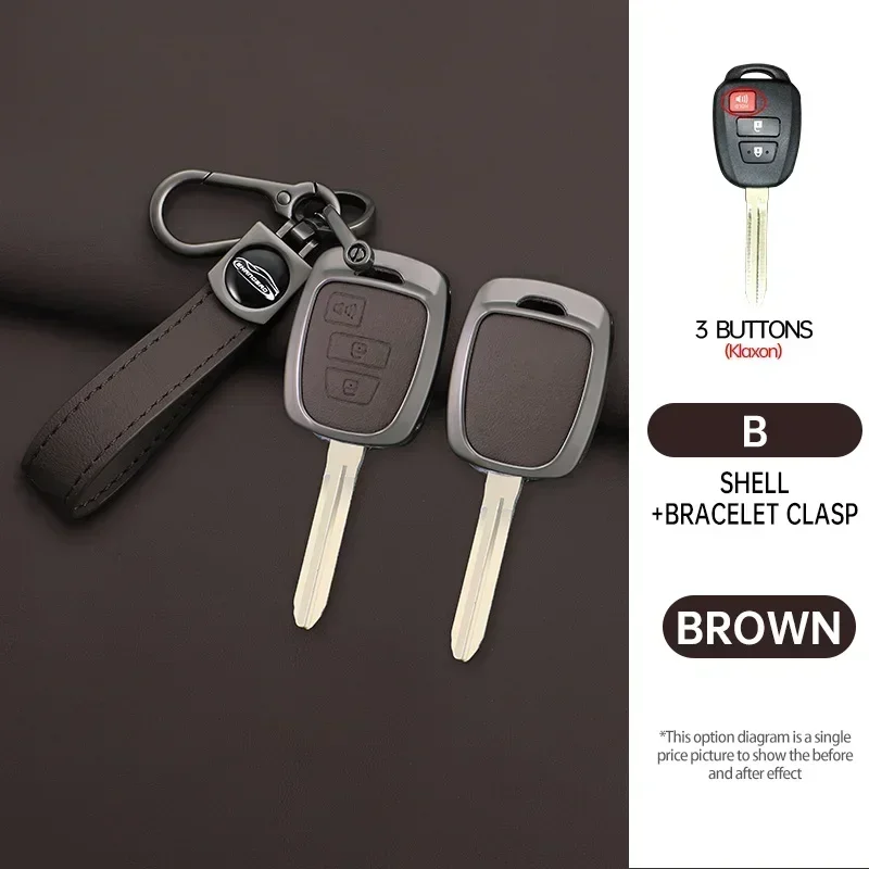 Кожаный чехол из цинкового сплава TOY43/TOY47 2/3/4 кнопки для дистанционного ключа Toyota