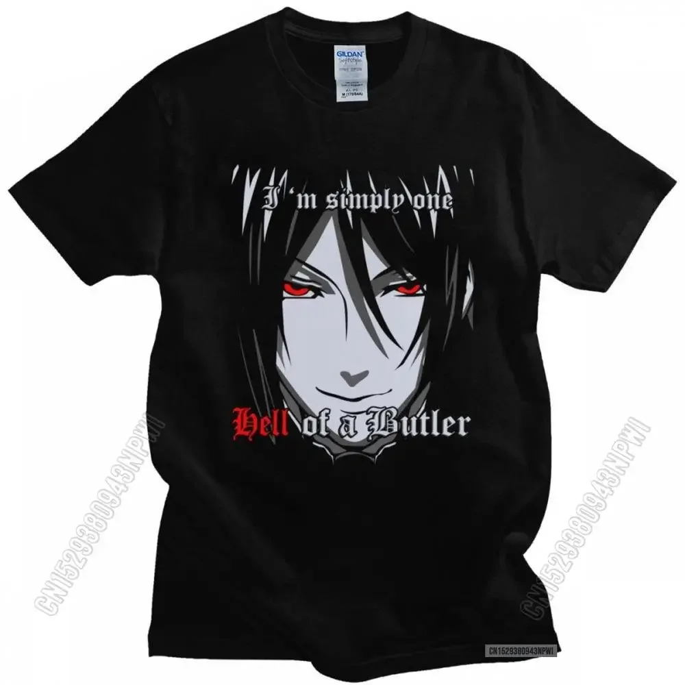 Модная футболка Черный дворецкий из 100% хлопка с аниме-мангой Sebastian Michaelis