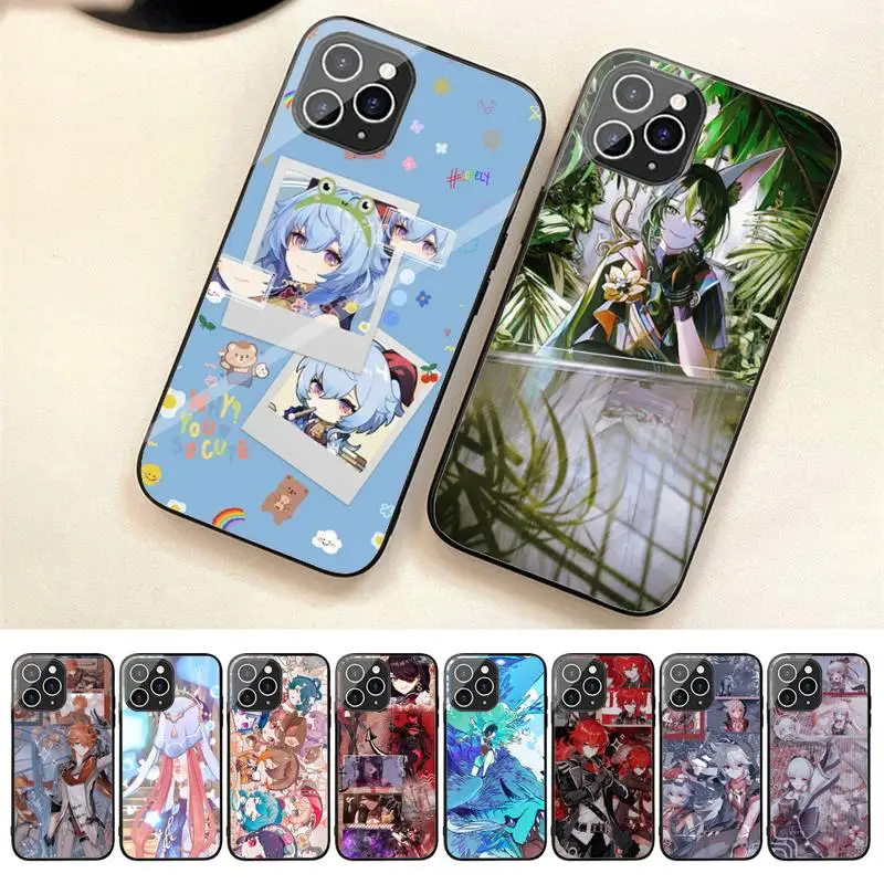 

Genshin Impact Phone Case For Iphone 7 8 Plus X Xr Xs 11 12 13 Se2020 Mini 14 Pro Max Tempered Glass Fundas