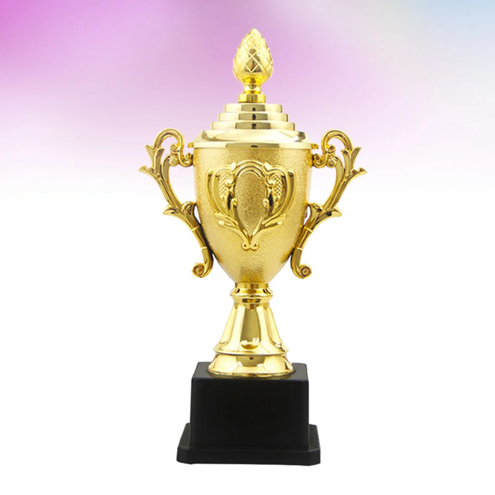 

Золотой 18,5 см мини-трофей награды пластиковые награды Декор соревнования подарки награды трофей с черной основой
