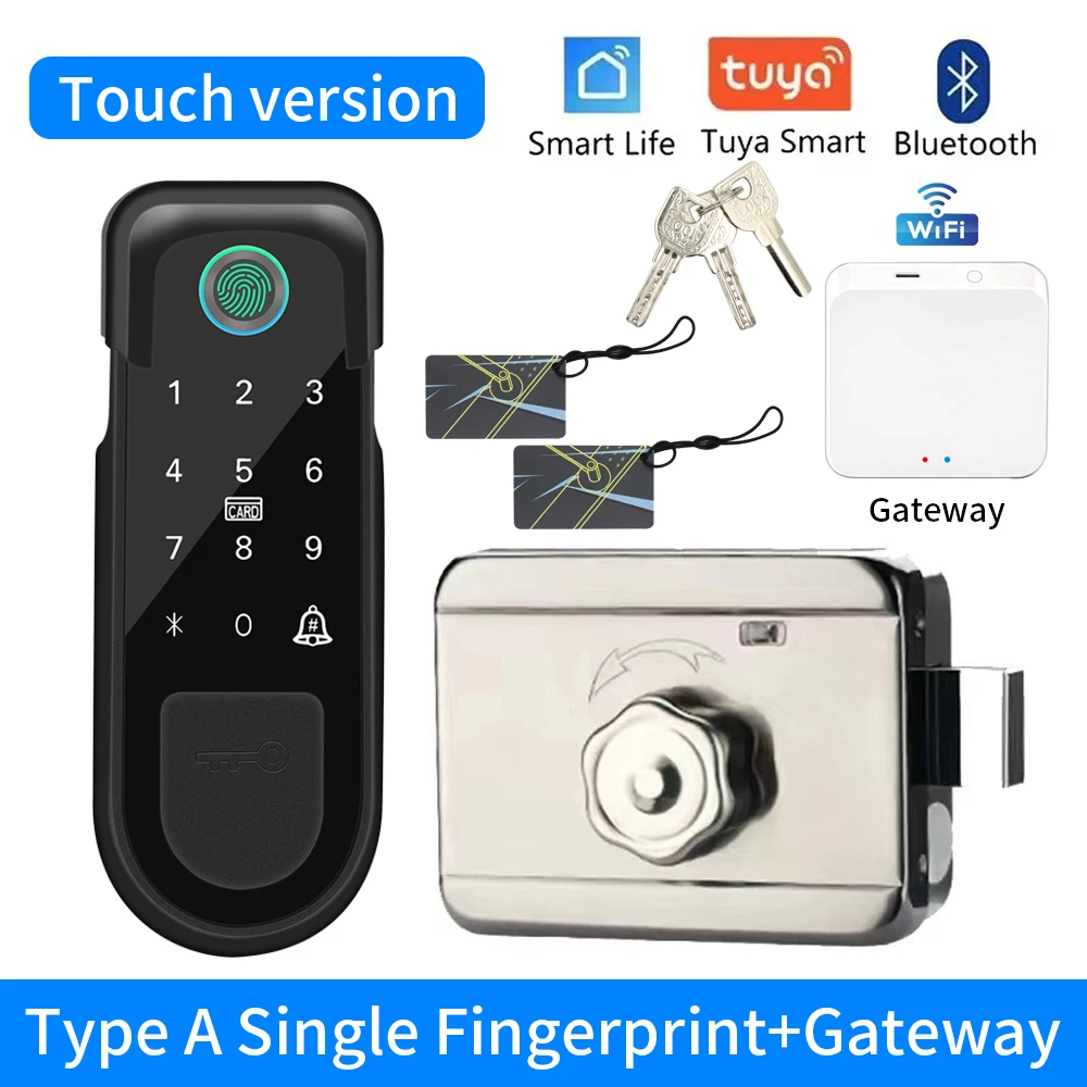 Умный дверной замок Asia-Teco с отпечатком пальца