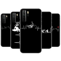 motorcycle heartbeat black soft cover the pooh for huawei nova 8 7 6 se 5t 7i 5i 5z 5 4 4e 3 3i 3e 2i pro phone case cases