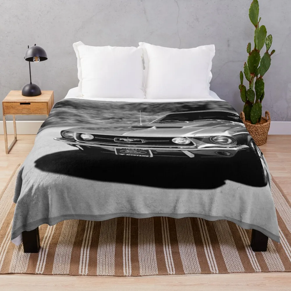 

1967 Ford Mustang B/WThrow Blanket crochet crochet