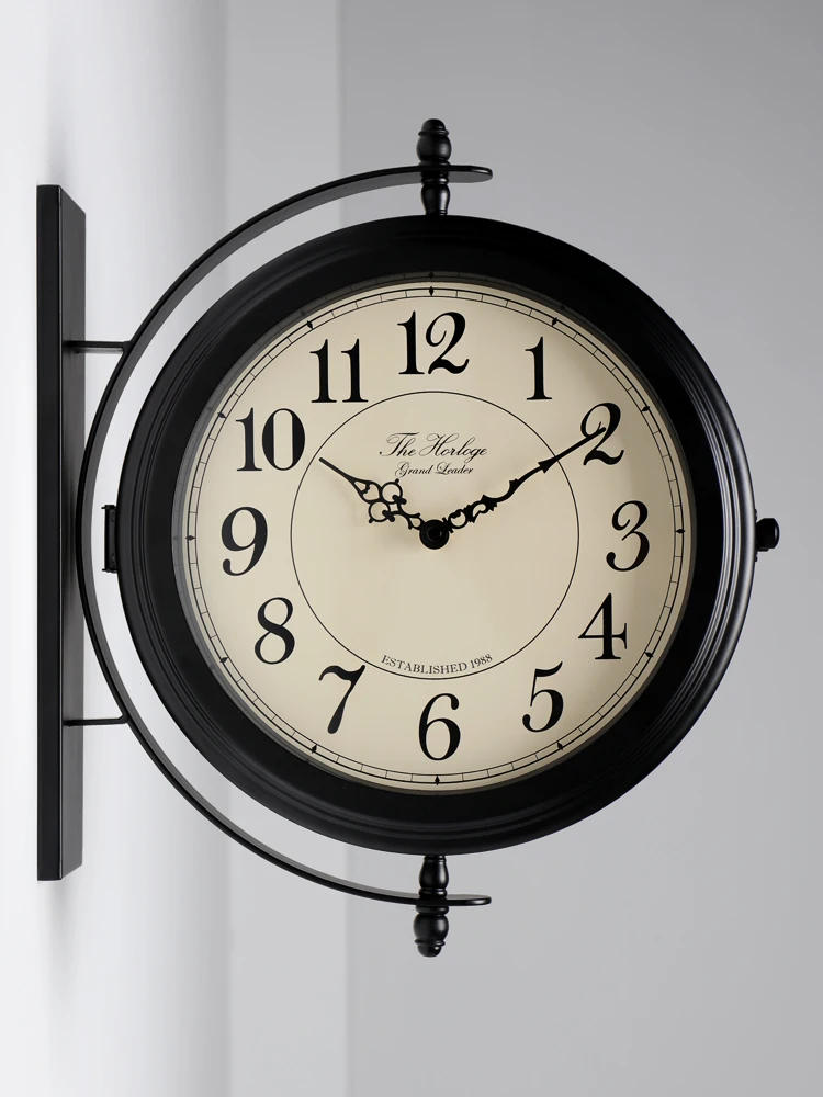 

Wall Clock Double sided Digital Clock Living Room Household Double sided Wall Clock Metal Simple Wall Clock Double sided Clock