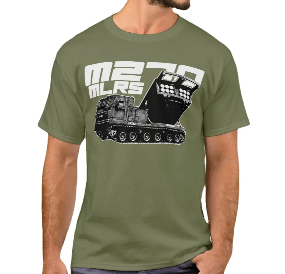 

Футболка с разноцветной ракетной артиллерией M270 Мужская хлопковая футболка с коротким рукавом и круглым вырезом, новый размер