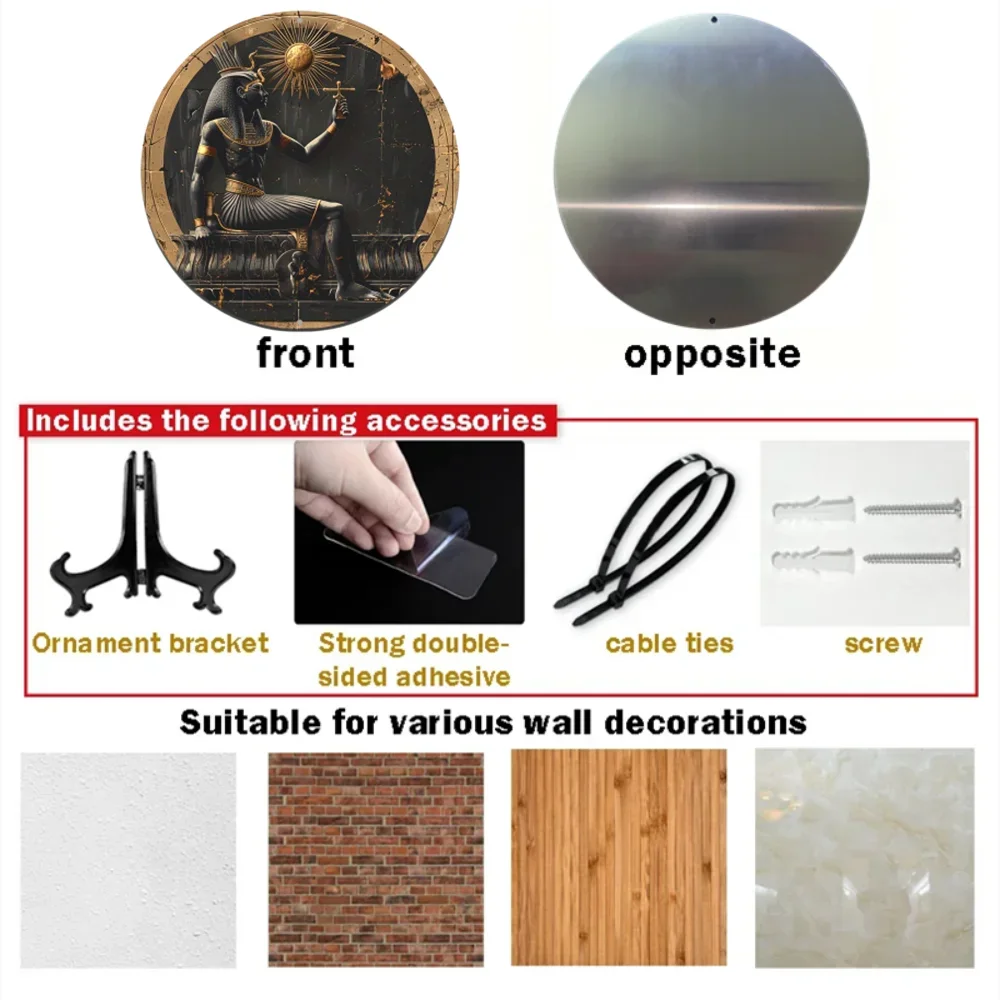 Круглый алюминиевый плоский знак египетская фигурка Фараона на тему идеально