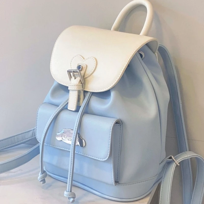

New Sanrio Sweet and Cute Cinnamoroll Backpack Casual Fashion One Shoulder Women's Bag Student School Bag Birthday Gift