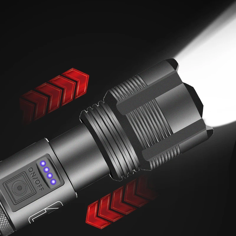 

XHP50/XHP70 Portable Flashlight Super Bright Multi-function Telescopic Zoom Torch USB Charging Flashlight Outdoor Camping light