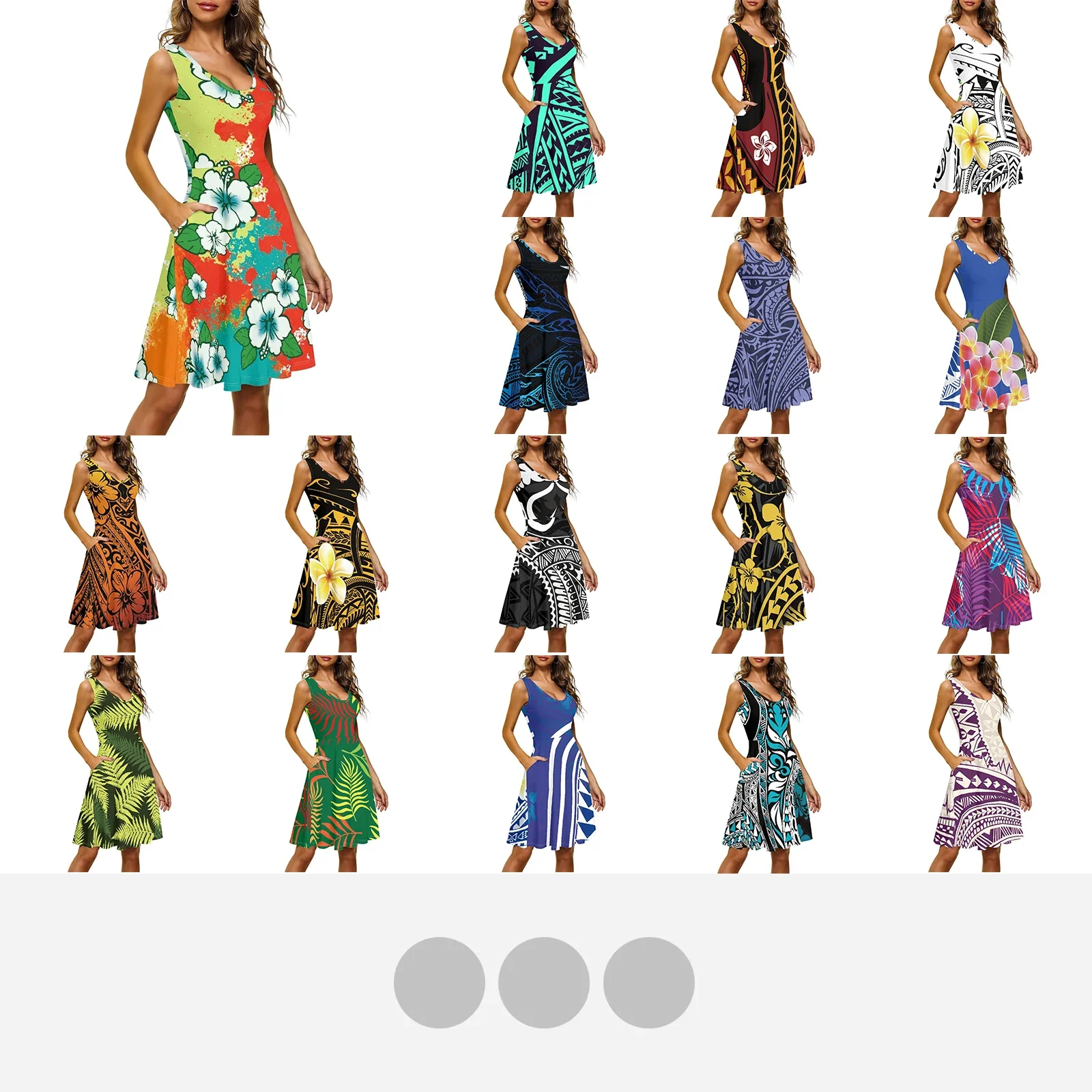 Женское платье без рукавов гибискус полинезийский Этнический фиджийский тотем