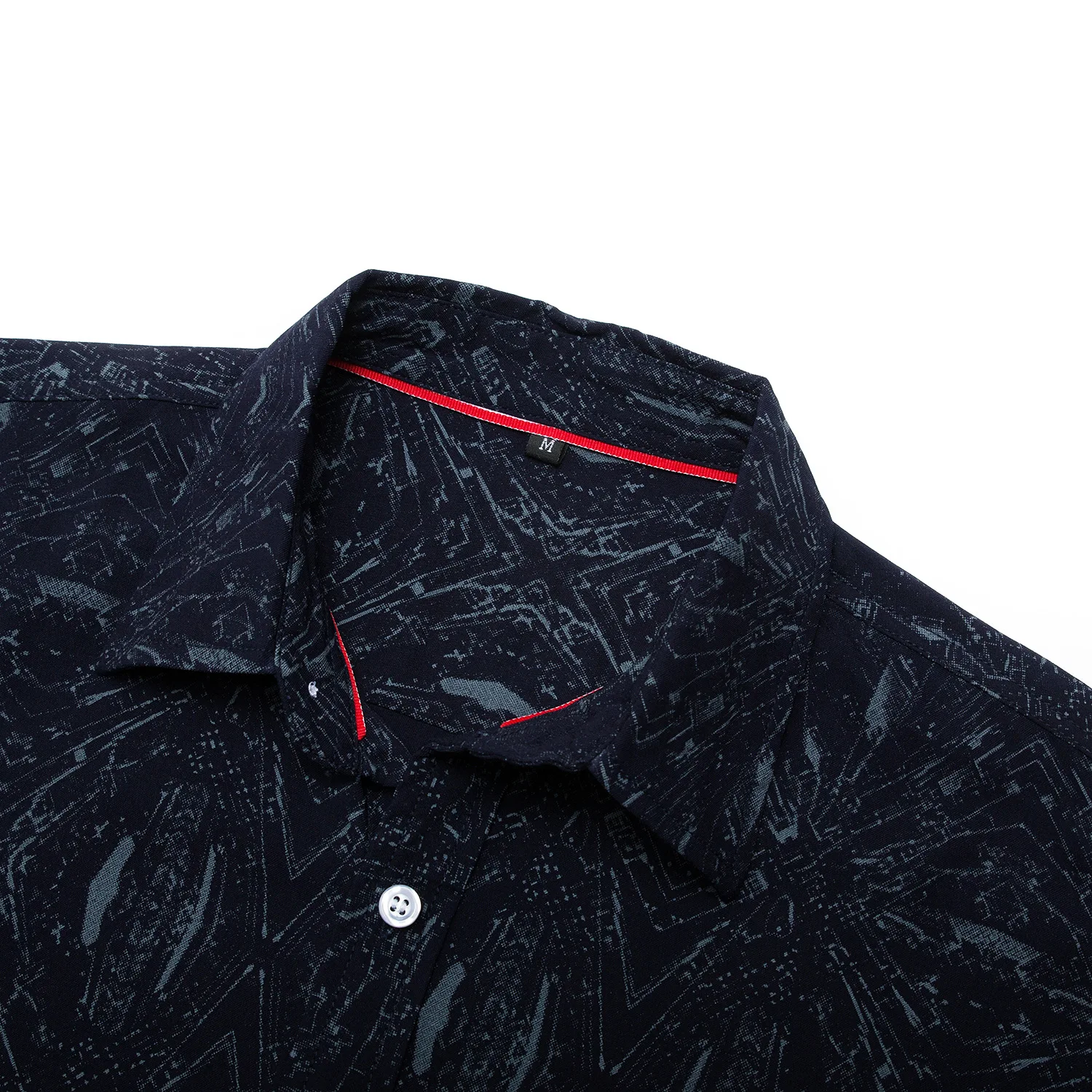 Cotton Poker Print Long Sleeve Male Shirt Single-breasted Lapel Fit Royal Blue Fashion Spring Autumn Top Casual Shirts for Men