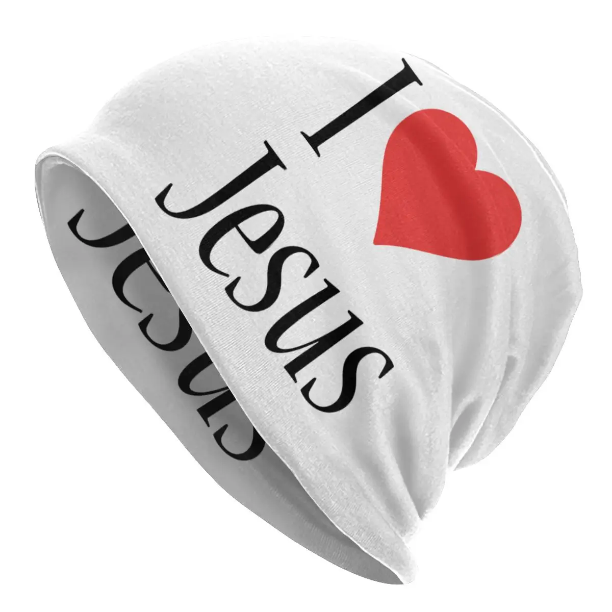 

Женская зимняя теплая вязаная шапка, Зимняя Шапка-бини с надписью «Я люблю Иисуса», взрослые шапки-бини христианской веры, лыжная шапка для улицы