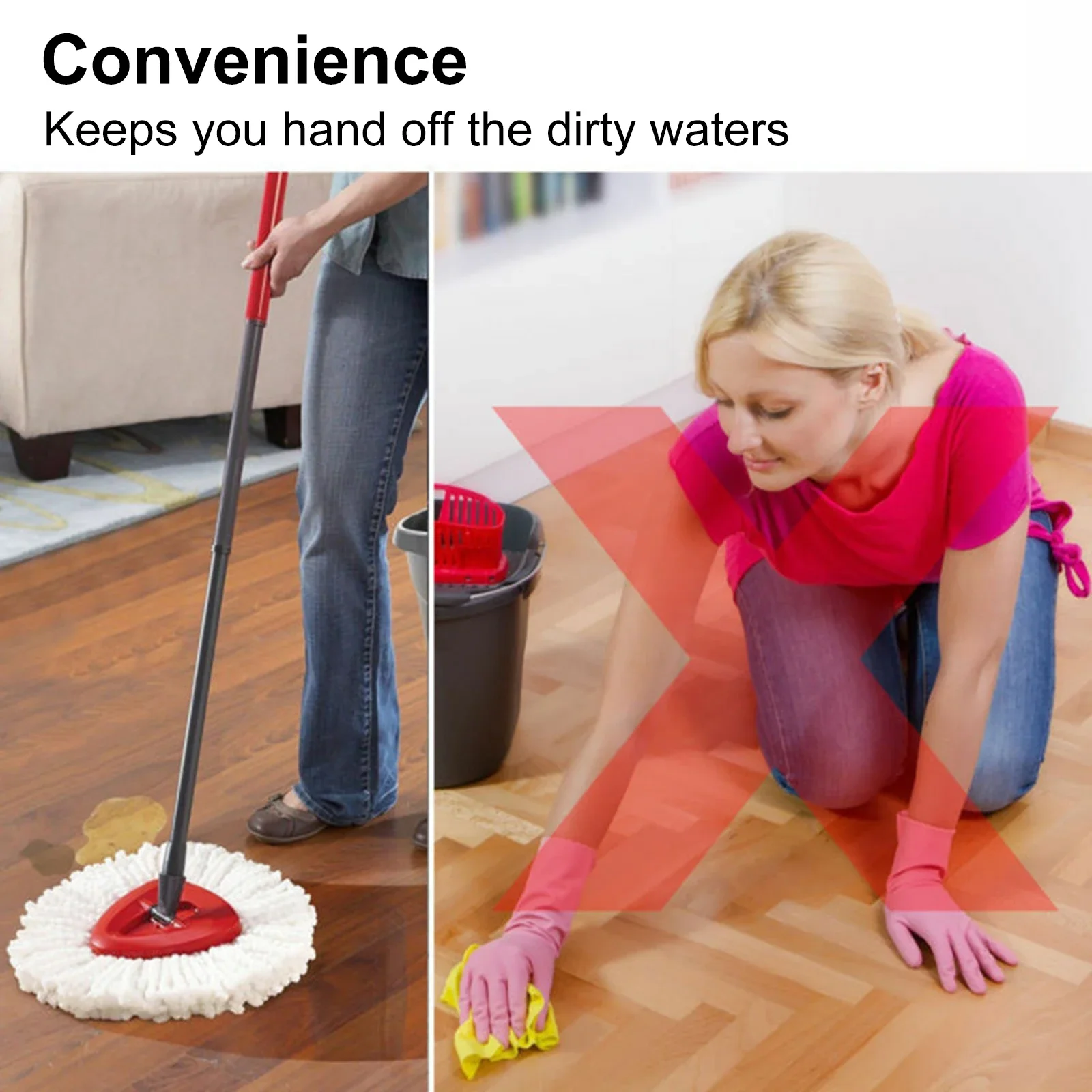 Экологичная Пластиковая Треугольная Насадка Для Швабры Rinseclean Легко Удаляемый