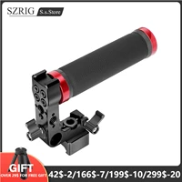 szrig top handle grip with quick release nato rail clamp and 15mm rod clamp for dslr camera cage rig