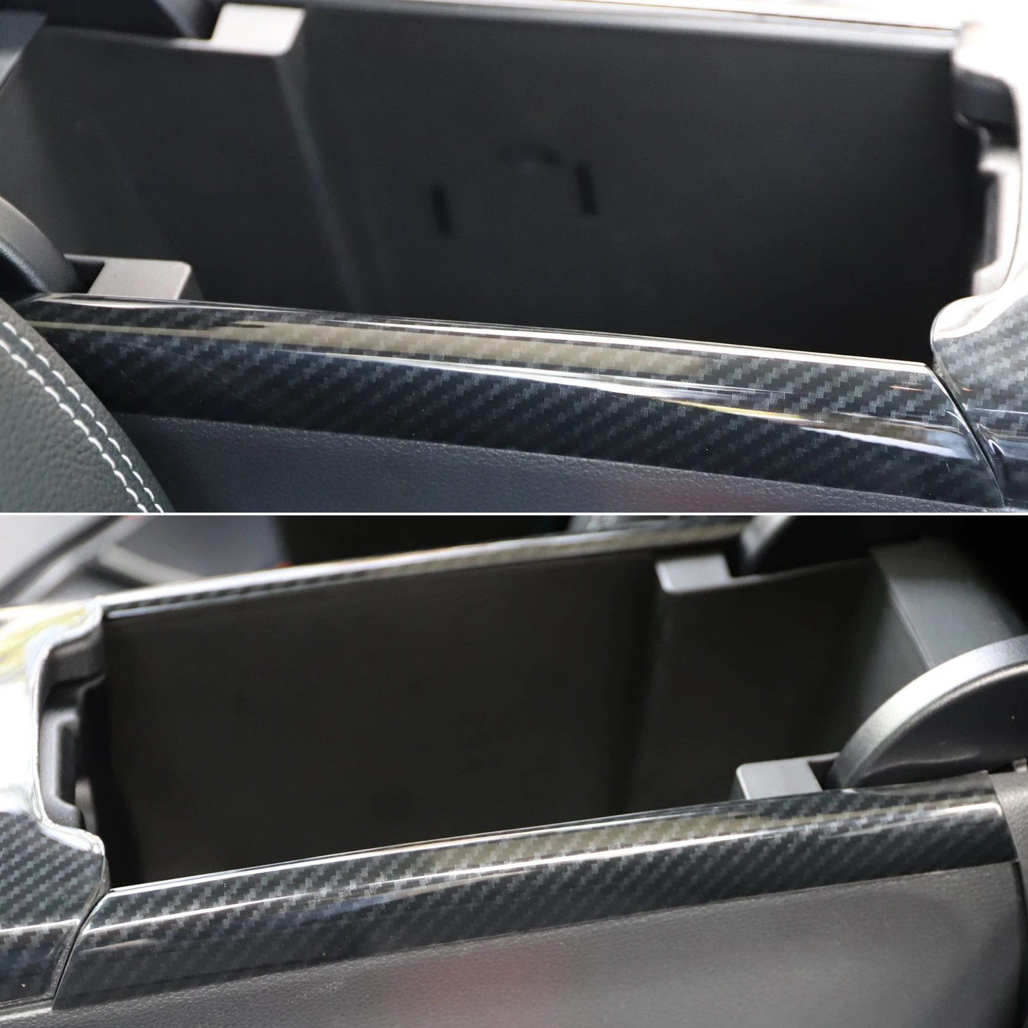 Фото Для Mercedes-Benz A-Class W176 2012-2018 CLA C117 2013-2019 салон автомобиля подлокотник рамка боковая молдинговая крышка ABS карбон черный №5