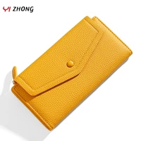 yizhong long leather purses and handbags luxury designer soft card holder wallets for women large capacity simple clucth bag