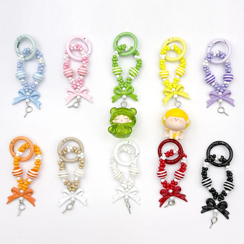 1 шт. красочная цепочка для телефона с бантом арахисовые бусины браслеты брелок