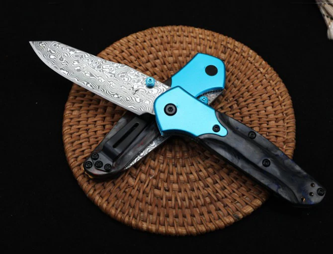 Tactical BM 945 Damascus Steel Folding Knife Carbon Fiber Handle Outdoor Survival Security Pocket Knives EDC Tool