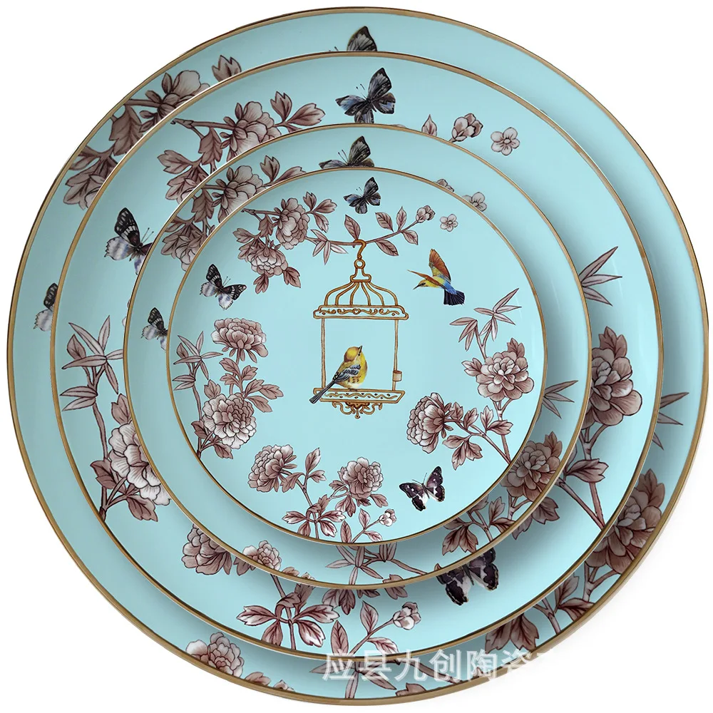 

New birdcage candy plate Western steak spaghetti plate dinnerware set dishes and plates sets plates and bowls set