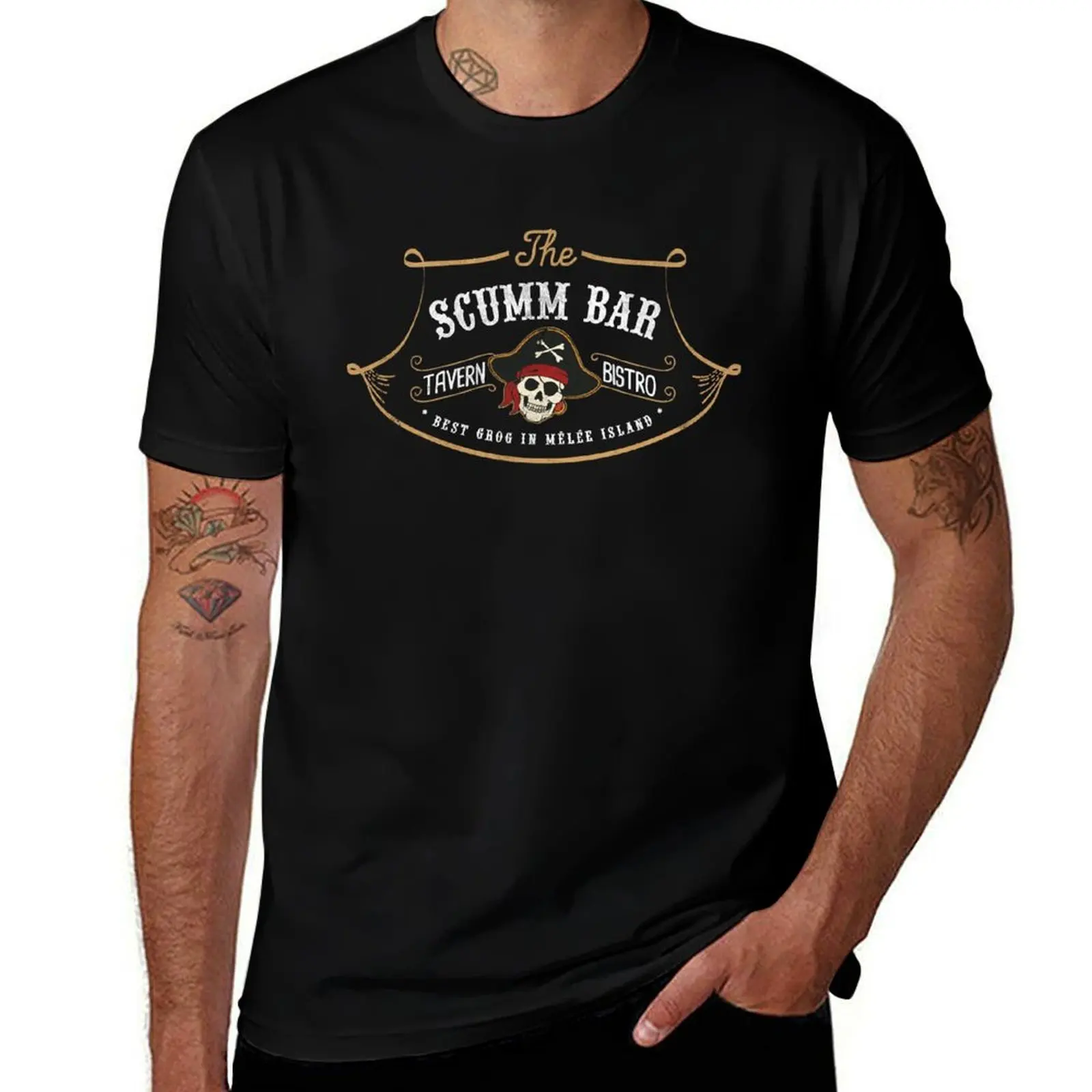 Фото Футболка The Scumm Bar, мужские футболки с графическим принтом в винтажном стиле. №1