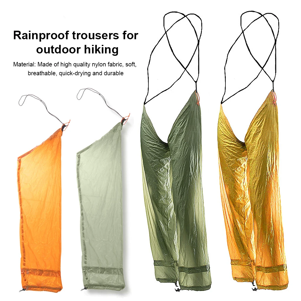 

Outdoor Leg Rain-Pant Damp-proof Coated Nylon Reusable Unisex Trousers Two Section Design Waterproof Trouser Jungle Equipment