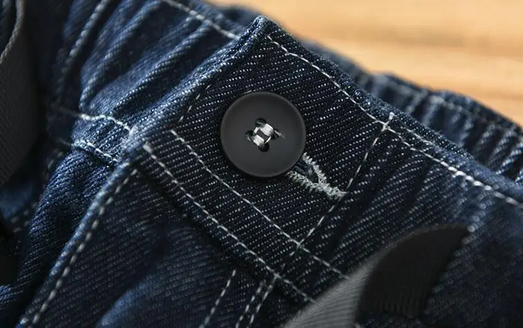 Men's Workwear Denim Trousers Harem Pants Men Jeans Cargo Pants Male Big Pocket Mid Waist Loose Jeans