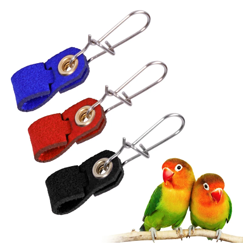 

Pet Parrot Leg Ring Ankle Foot Chain Bird Suede Foot Ring Chain Leather Parrot Foot Buckle Rings Bird Supplies Accessories