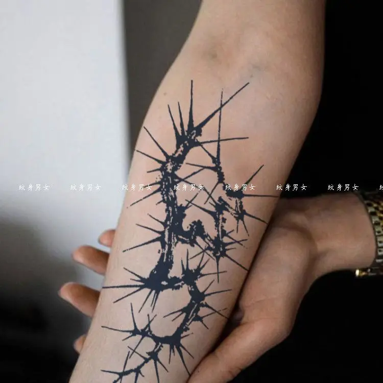 

Herb Juice Tattoo Stickers for Men Lasting Waterproof Fake Tattoo Thorns Goth Art Temporary Tattoos Hip Hop Arm Tattoo