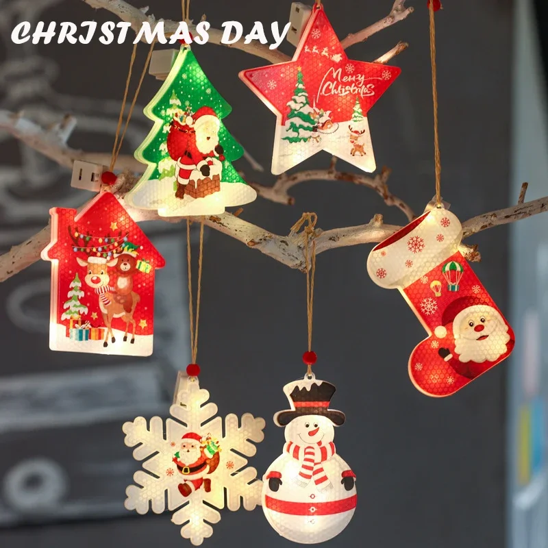 Светодиодная декоративная Подвесная лампа Рождественская елка со встроенной