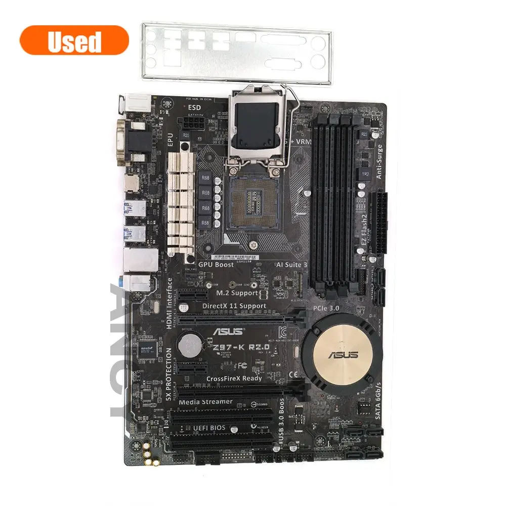 , Asus Z97-K R2.0 десктопная материнская плата Z97 Socket LGA 1150 i7 i5 i3 DDR3 32G SATA3 ATX