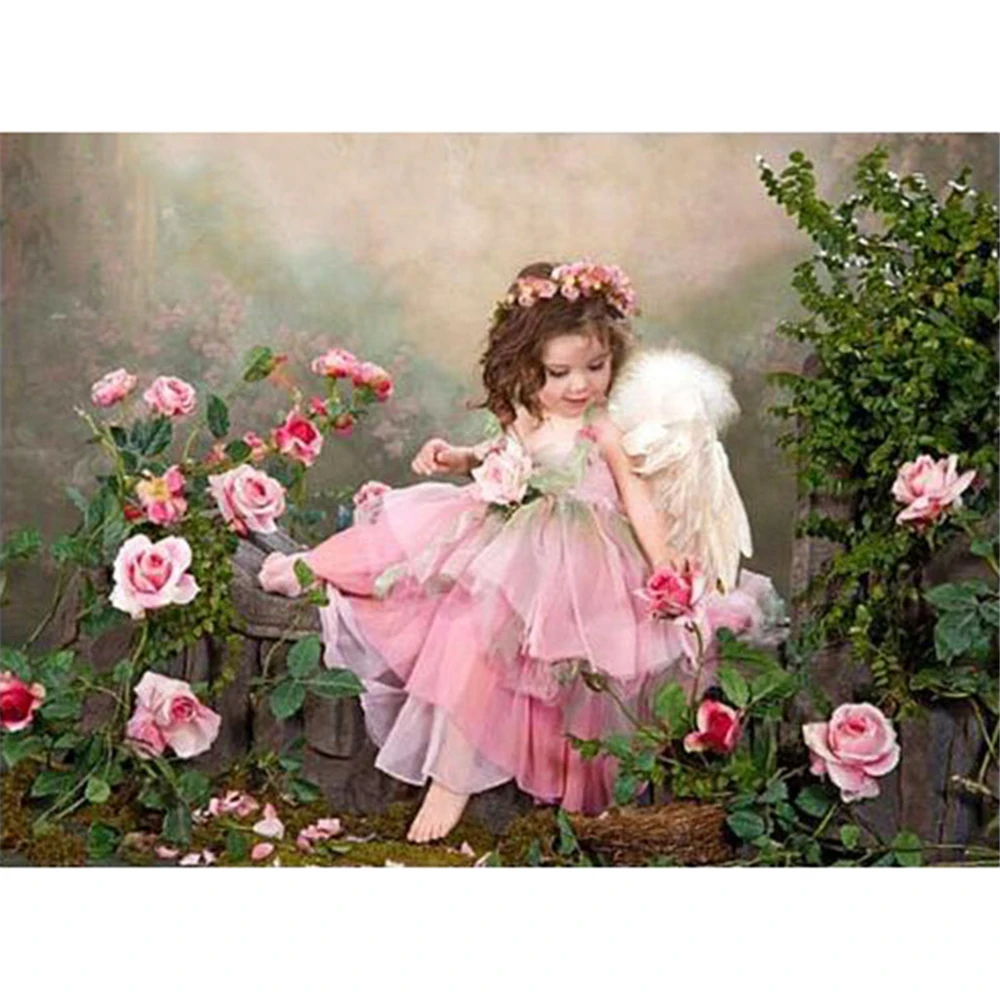 

Angel Girl Landscape Printed Water-Soluble Canvas 11CT Cross Stitch Embroidery Patterns DMC Threads Hobby Craft Wholesale