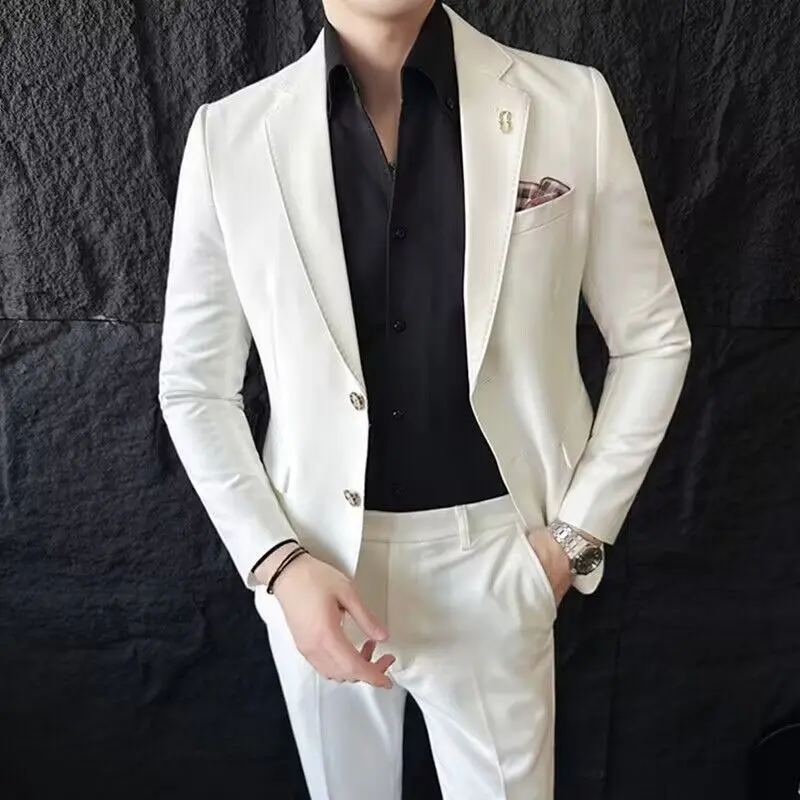 Высококачественный стильный костюм для мужчин 3-A101 приталенный деловой в