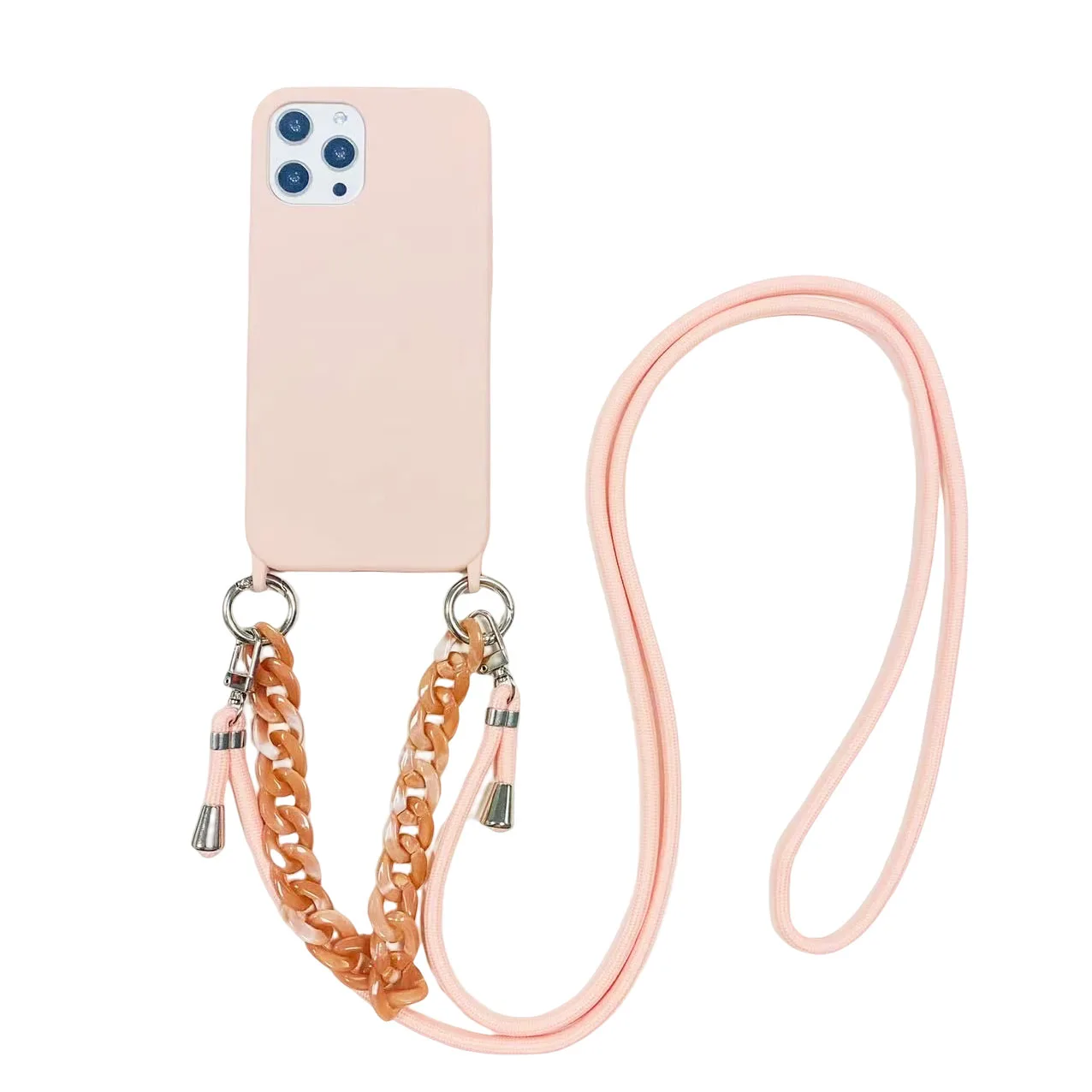 

Crossbody Lanyard Necklace Bracelets Chain Phone Case for iPhone 14 Pro 13 12 11 Max Mini XS XR 7 8 Plus Cover with Wrist Strap