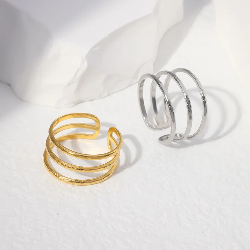 

Fashion Geometry Ring Woman Man Stainless Steel Adjustable Opening Ring Couple Birthday Gift Ins Surprise Special Punk Jewelry