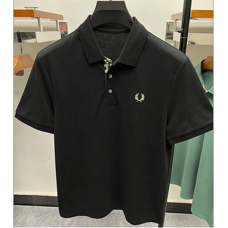 

Modish Embroidery Casual Men Polo Shirt 100% cotton short sleeved t-shirt men's pure cotton high-end polo shirt men's summer